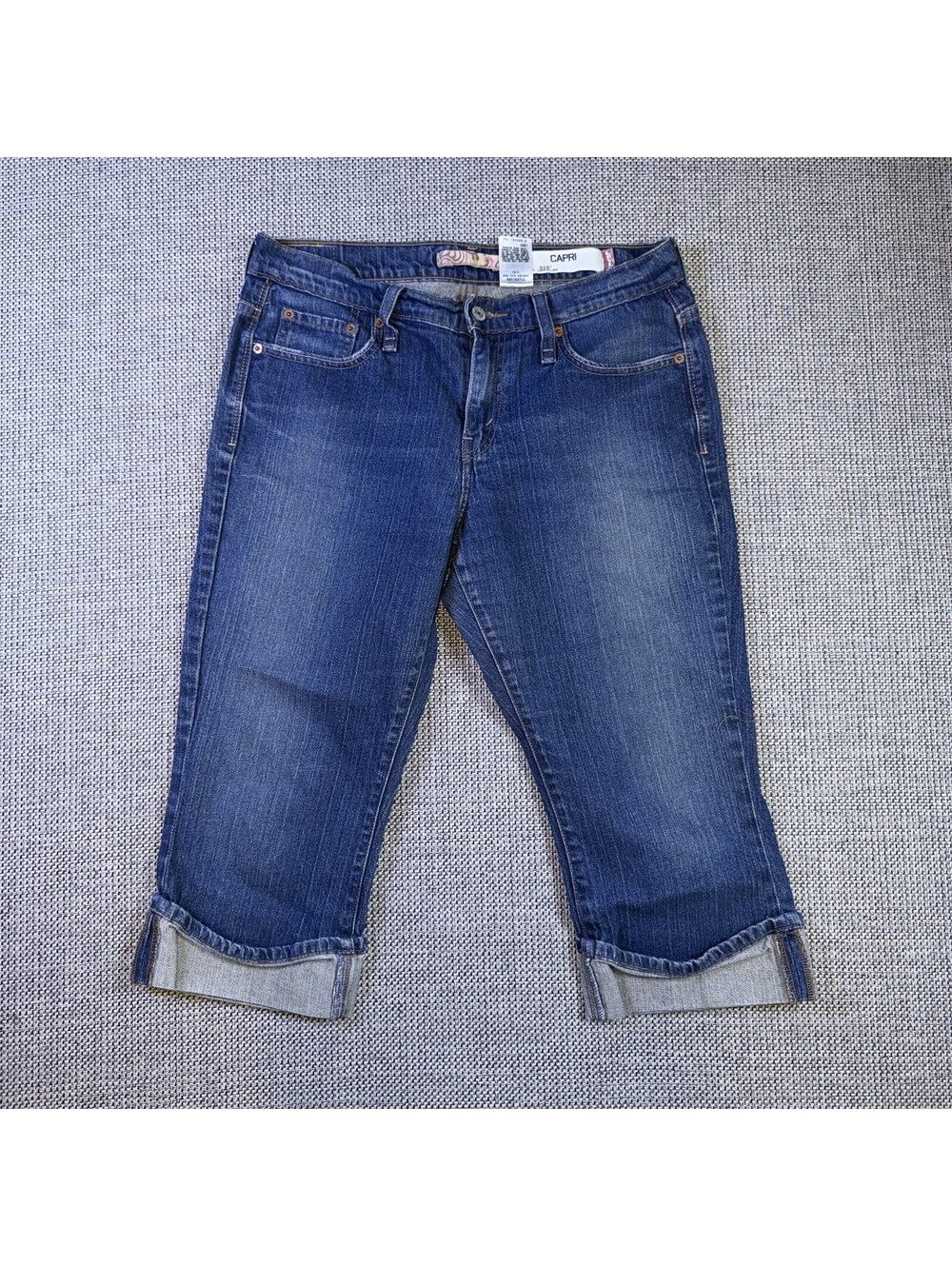Levi's 515 Womens Jeans sz 10 Blue Denim Capri Medium Wash Mid Rise